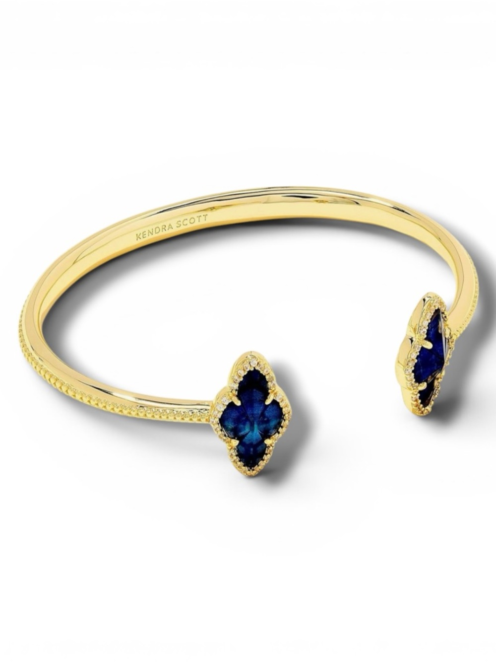 Kendra Scott Gold Tone Abbie Pave Cuff & Blue Abalone Bracelet NWT